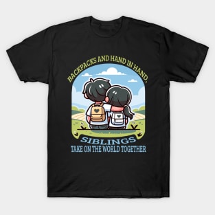 World Explorers: Siblings Adventure Together T-Shirt